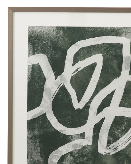 Chalk Line Framed Print (Set of 2) - Green / White
