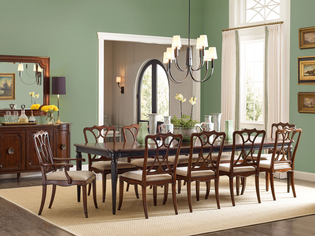 Charleston - Rectangle Leg Dining Table With 2-22in leaves - Dark Brown