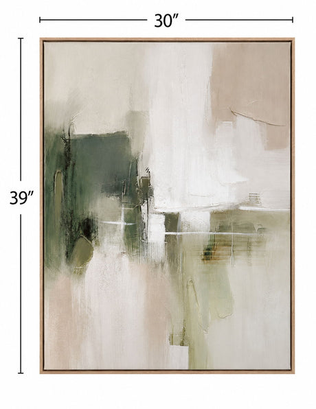 Verdant Horizon I Framed Canvas - Green