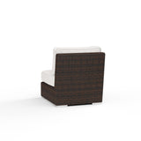 Montecito - Armless Club Chair, With Self Welt - Canvas Flax / Dark Brown