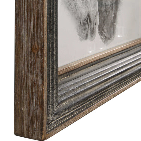 Custom Black And White Horses - Print - Brown, Dark