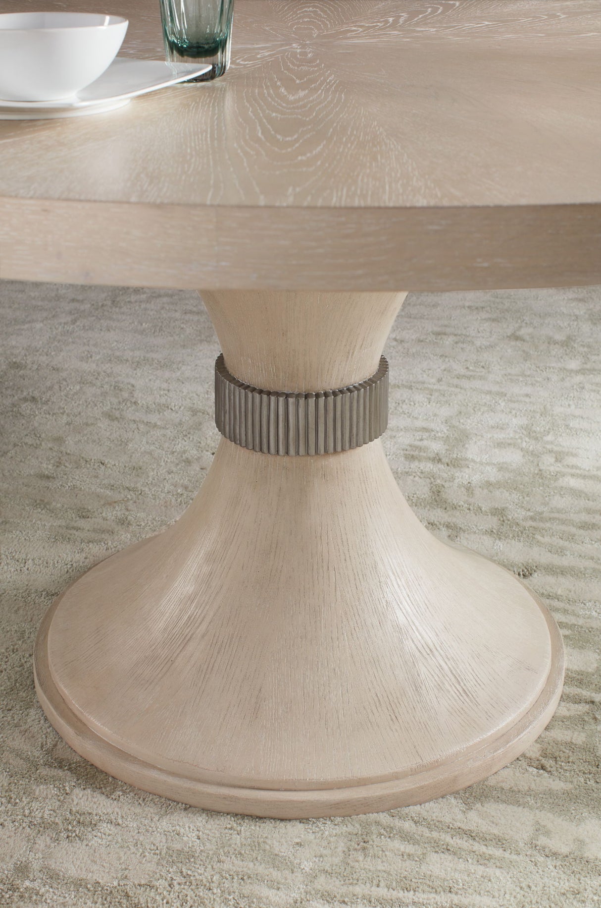 Nouveau Chic - Round Pedestal Dining Table - Light Brown
