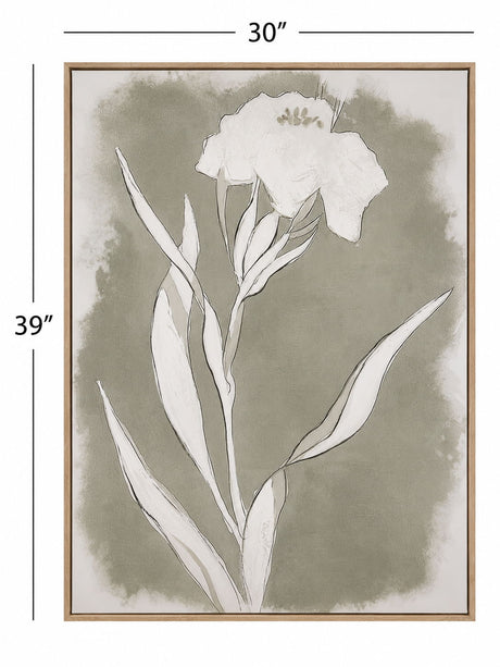 Serene Botanical II Framed Canvas - Beige