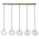 Geodesic - 5 Light Linear Pendant - White