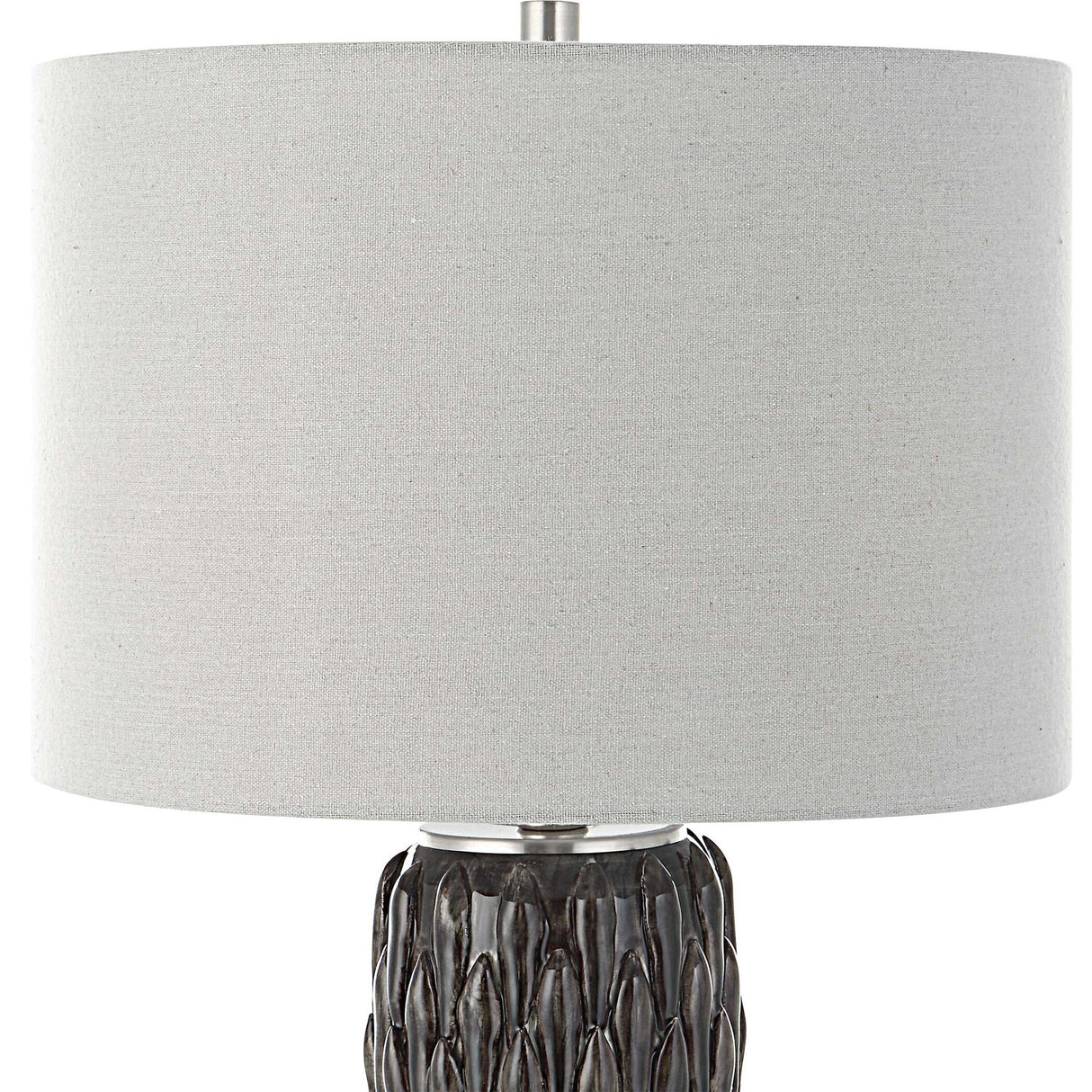 Nettle - Textured Table Lamp - Gray, Dark