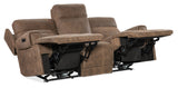 MS - Wheeler Power Sofa With Power Headrest - Dark Brown