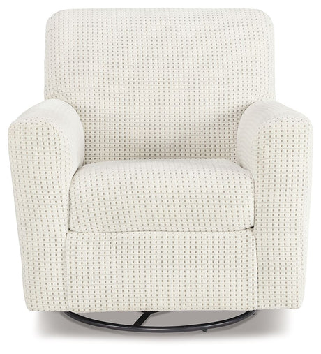 Herstow - Swivel Glider Accent Chair - Ivory