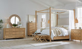 Retreat - Pole Rattan Upholstered Poster Bed With Canopy