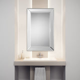 Frameless Beveled Mirror - Silver