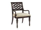 Royal Kahala - Wood Molokai Arm Chair - Dark Brown / Beige