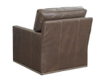 Couture Leather - Brayden Leather Swivel Chair - Dark Brown