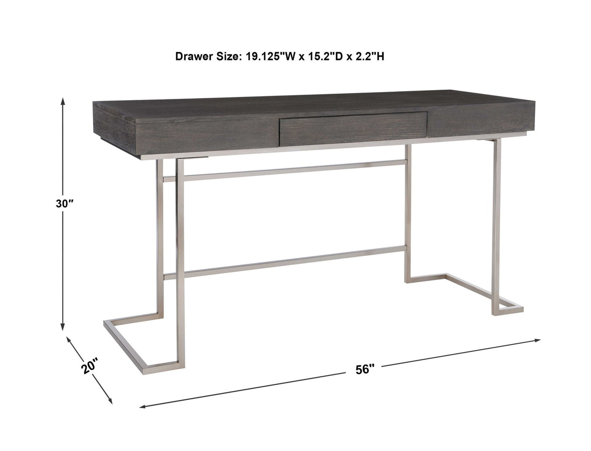 Claude - Modern Oak Desk - Gray, Dark