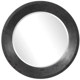 Frazier - Round Industrial Mirror - Black