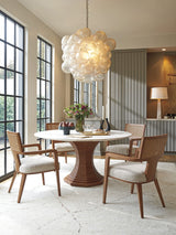 La Costa - Cabrillo Round Dining Table - Dark Brown / White