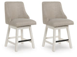 Robbinsdale - Upholstered Swivel Curved Back Barstool (Set of 2) - Antique White