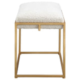 Paradox - Small Shearling Bench - Gold & White