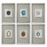Agate - Stone Wall Art, Set Of 6 - Silver