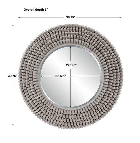 Portside - Round Gray Mirror