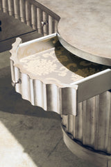 Melange - Fluted Kidney Desk - Pearl Silver