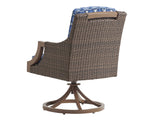 Harbor Isle - Swivel Rocker Arm Dining Chair - Dark Brown