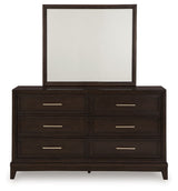 Neymorton - Dresser And Mirror - Dark Grayish Brown