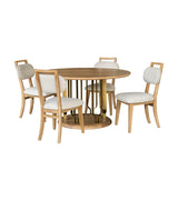 Ryder - Dining Chair - Chestnut Elm / Ant Brass / Tauple Boucle