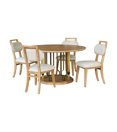 Ryder - Dining Table - Chestnut Elm / Antique Brass