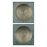 Sybil - Squares, Set Of 2 - Antique Gold