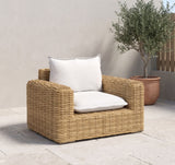 Playa - Club Chair With Flange Welt - Light Brown / White