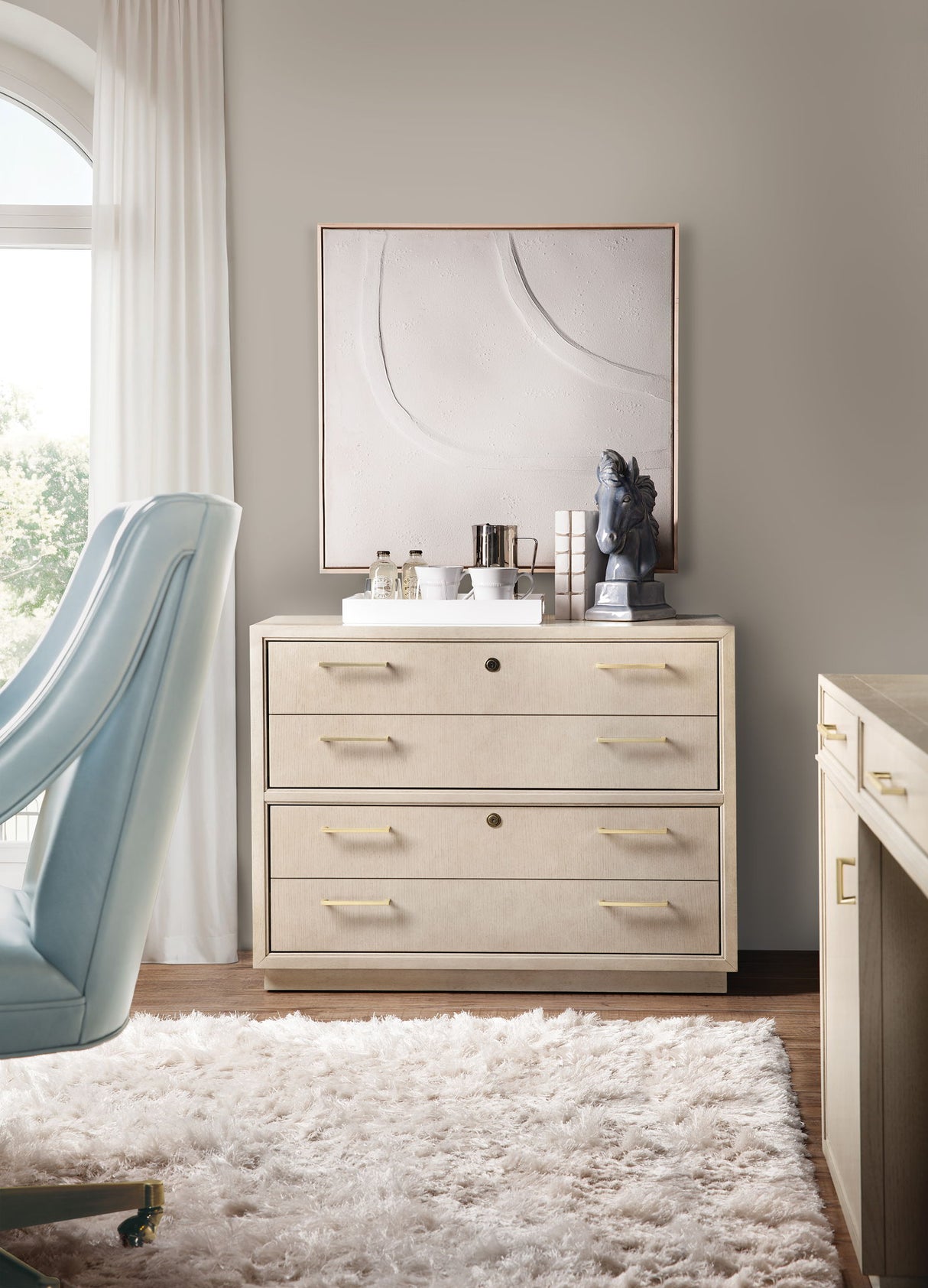 Marlowe - Lateral File - Polished Limestone