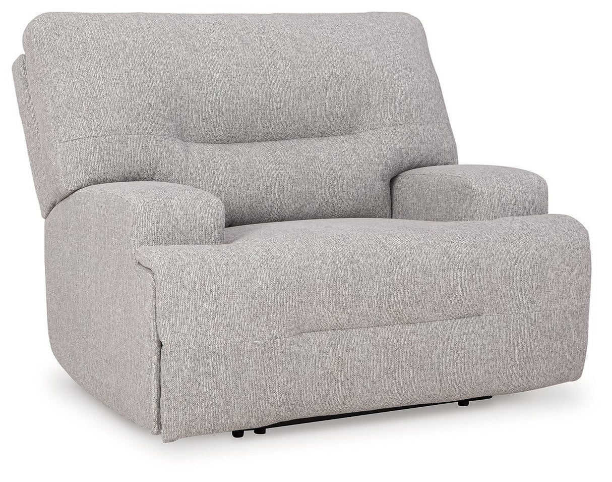 Acklen Place - 4 Pc. - 3-Piece Power Reclining Sectional Sofa With Raf Chaise, Wide Seat Power Recliner - Pewter