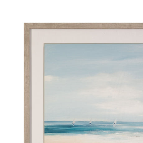 Beach Path Framed Print - Blue