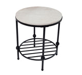 Erie - Round End Table (Marble Top) - Gray