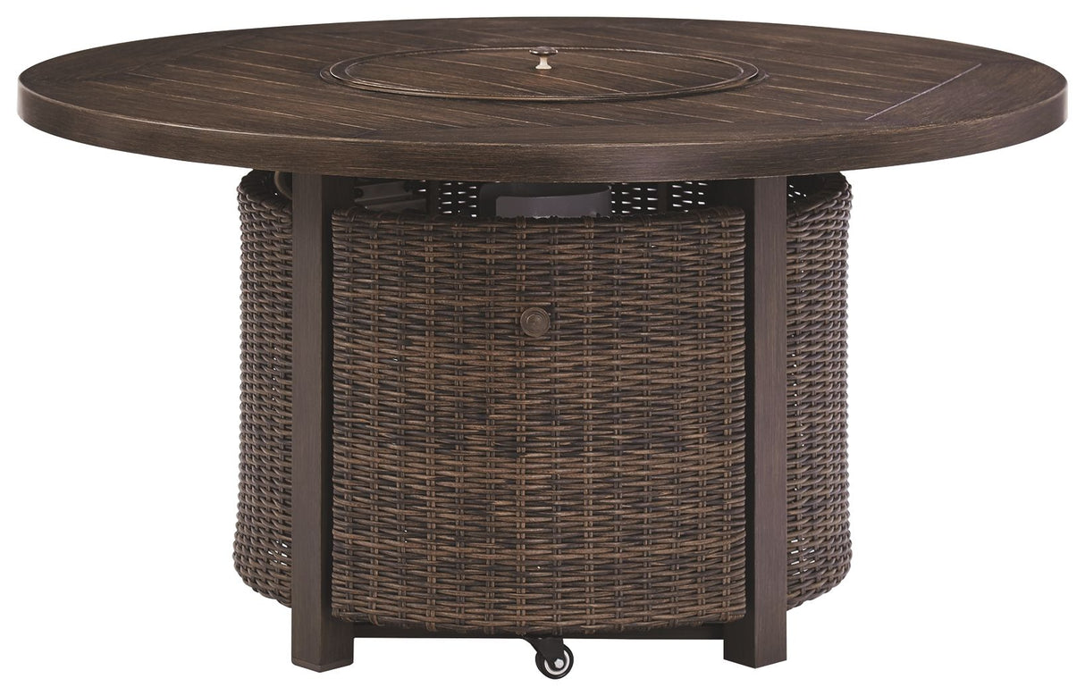 Chatham Railroad  - Medium Brown - Round Fire Pit Table