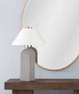 Witham - Table Lamp - Light Cement With Gold Highlights