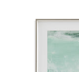 Coastal Patina I Framed Print - Green / Satin White