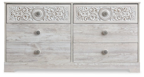 Paxberry - Six Drawer Dresser - Weatherworn - Whitewash