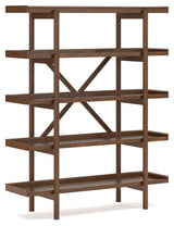 Lyncott - 3 Pc. - Home Office Desk, Chair, Bookcase - Brown