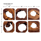 Adlai - Wood Wall Art, Set Of 6 - Brown, Dark