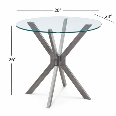 Deen - Round End Table - Gray