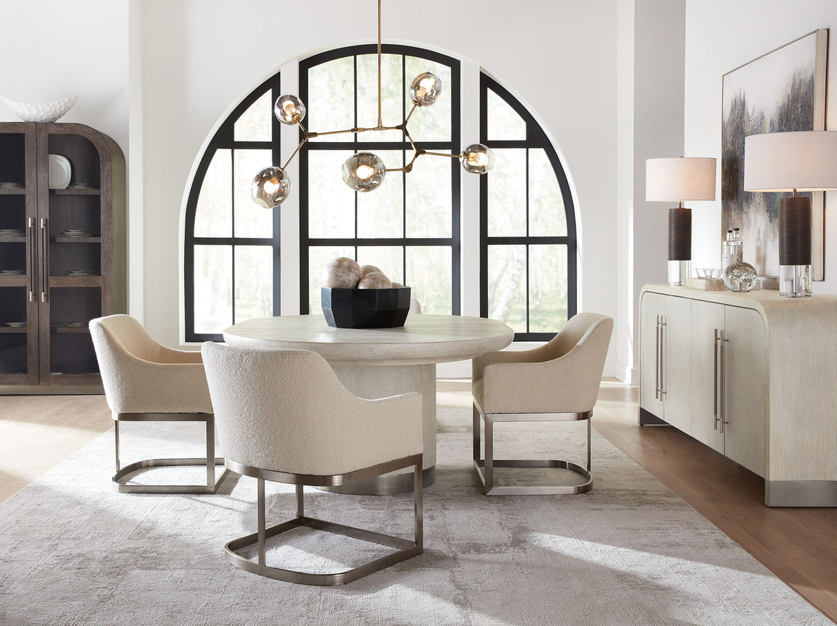 Modern Mood - Upholstered Arm Chair With Metal Base - Beige