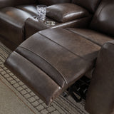 Crossplex - Smoke - Power Reclining Loveseat / Console / Adjustable Headrest