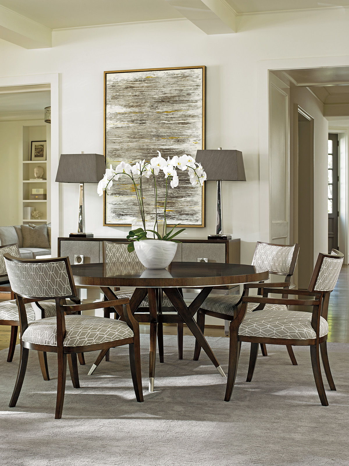 Macarthur Park - Whittier Arm Chair - Dark Brown / Pearl Silver