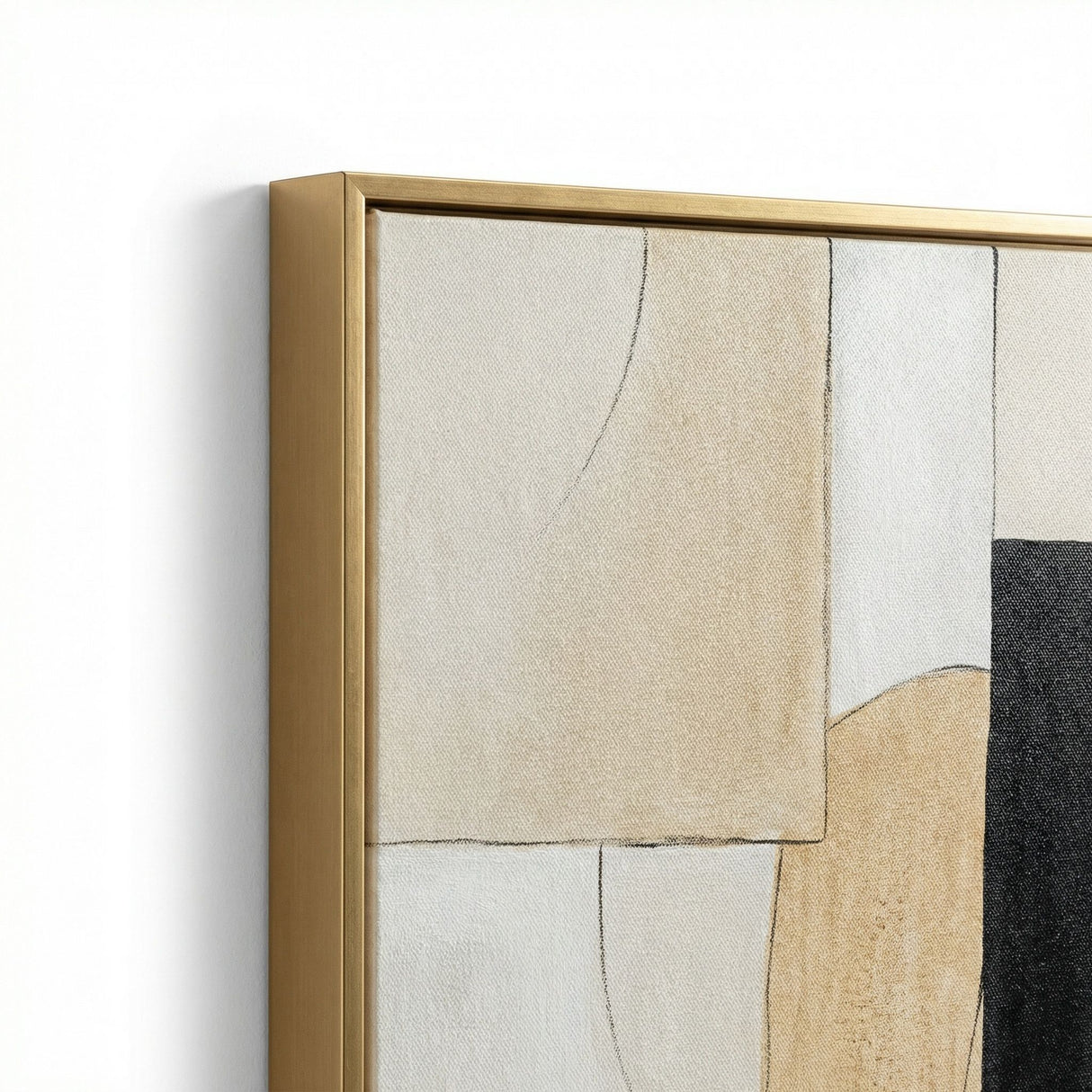 Golden Contour Framed Canvas (Set of 2) - Gold