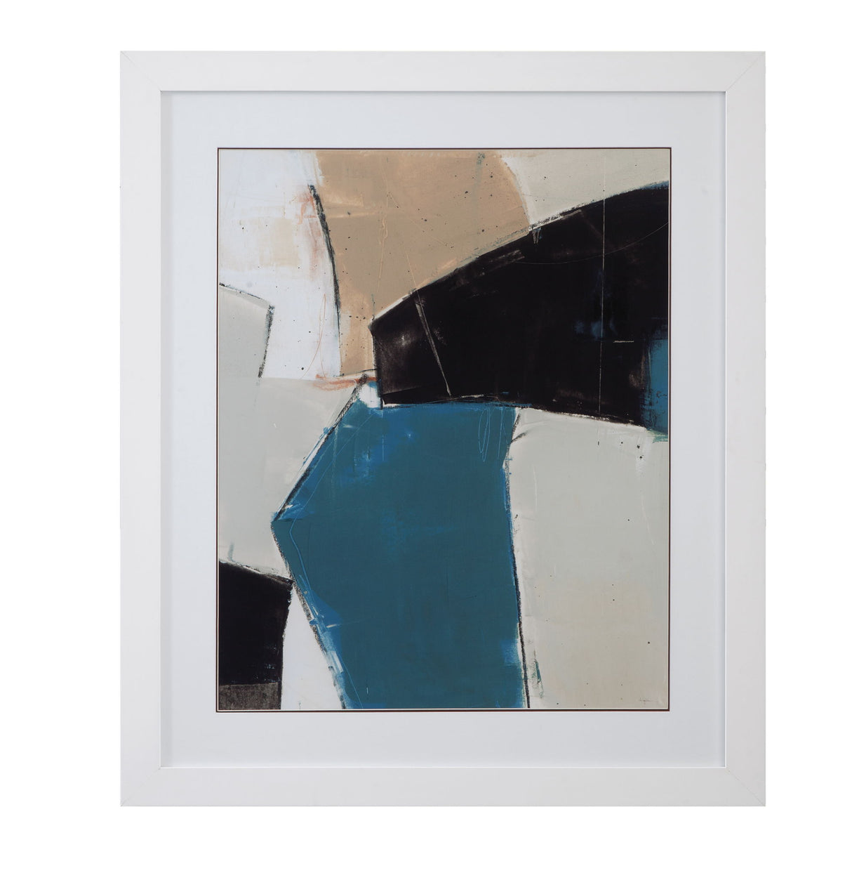 Layers II Framed Print - Light Brown / Blue
