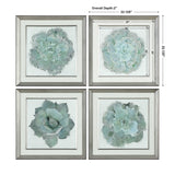 Natural Beauties - Botanical Prints, Set Of 4 - Blue, Light