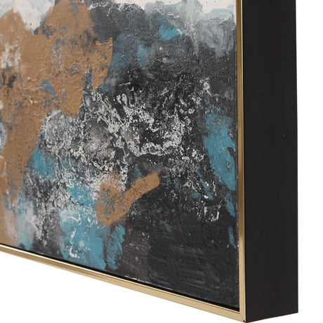 Crashing Waves - Abstract Art, Set Of 3 - Blue
