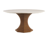 La Costa - Cabrillo Round Dining Table - Dark Brown / White