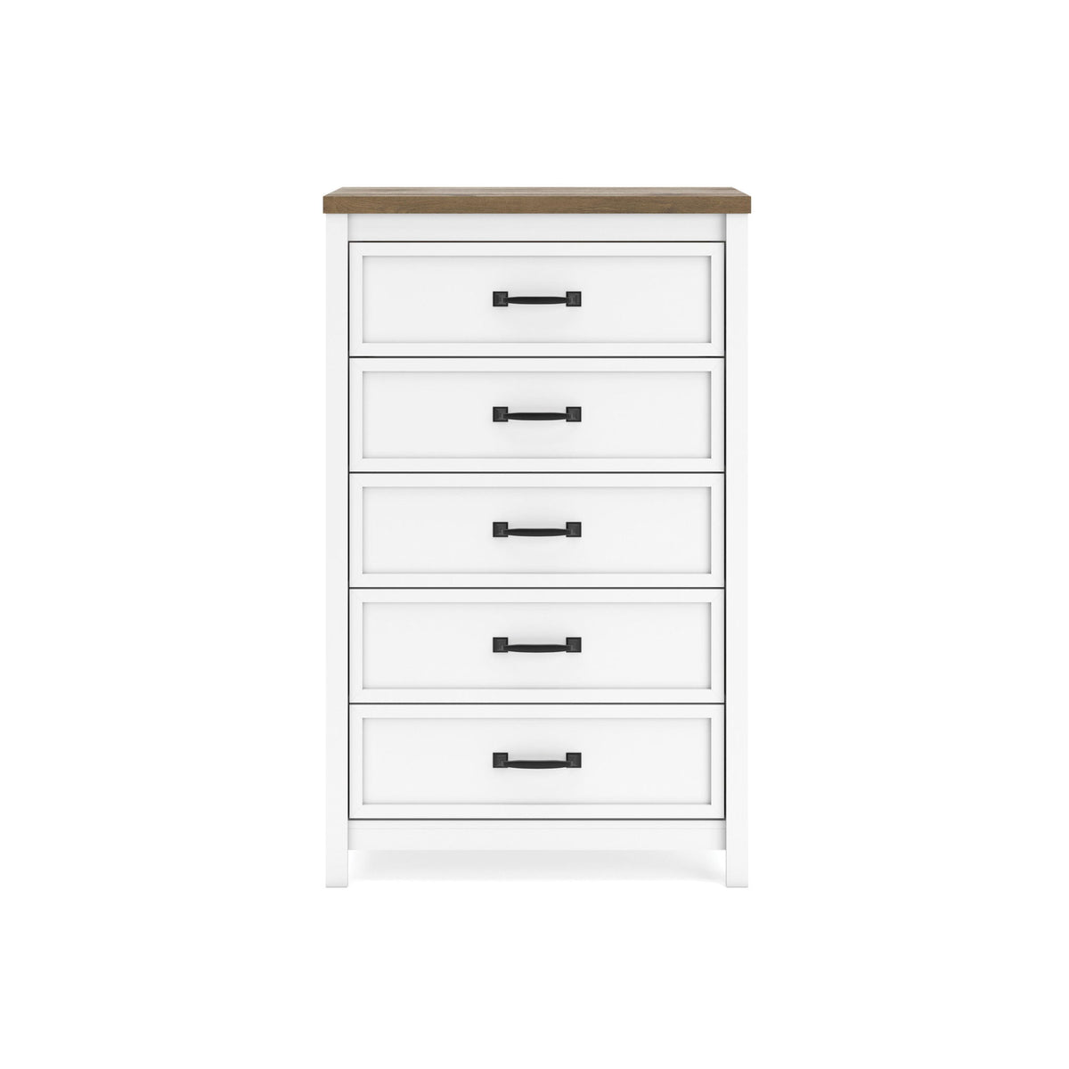 Kerisden - Five Drawer Chest - White / Brown