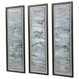Ocean Swell - Painted Metal Art, Set Of 3 - Blue